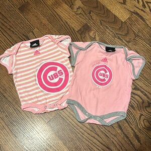 Baby Girl Chicago Cubs Onesie Bundle - 0-3m